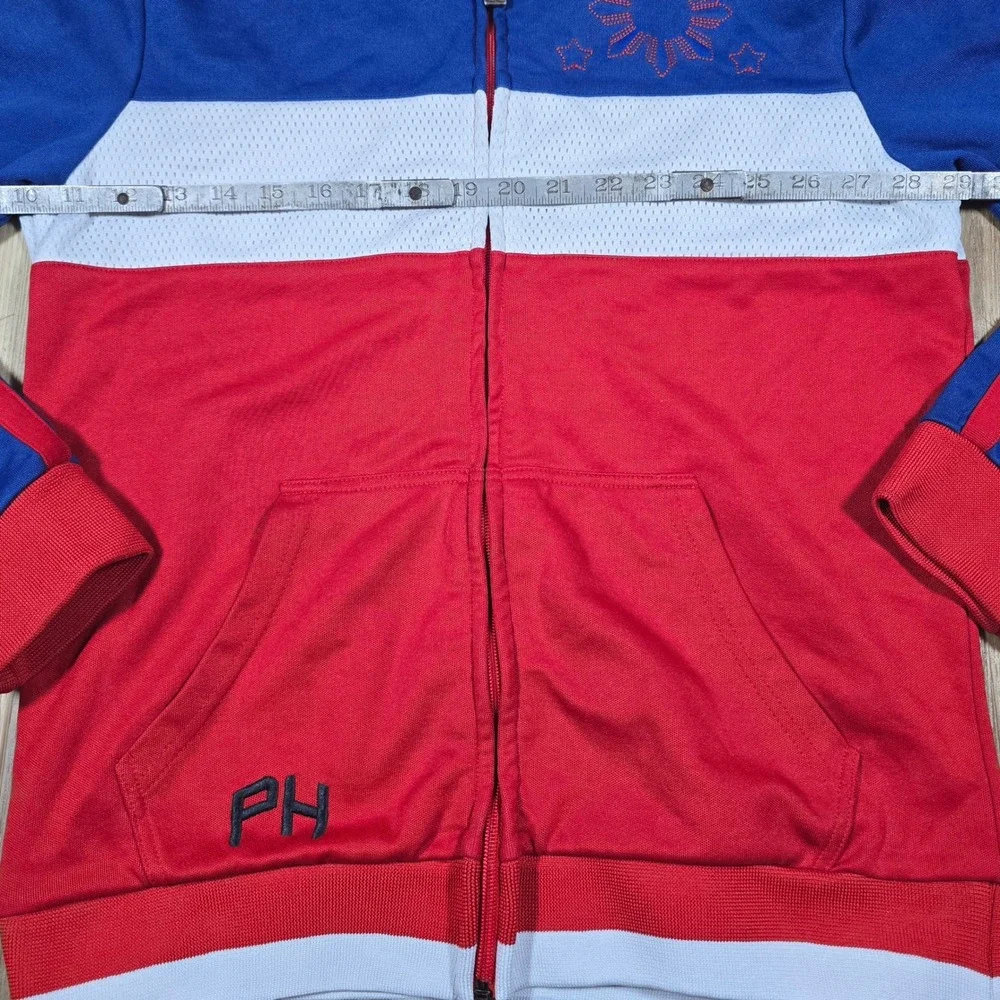 Vintage Philippines Pride Pilipinas Color Block 3 Panel Mesh Full Zip Hoodie S/M